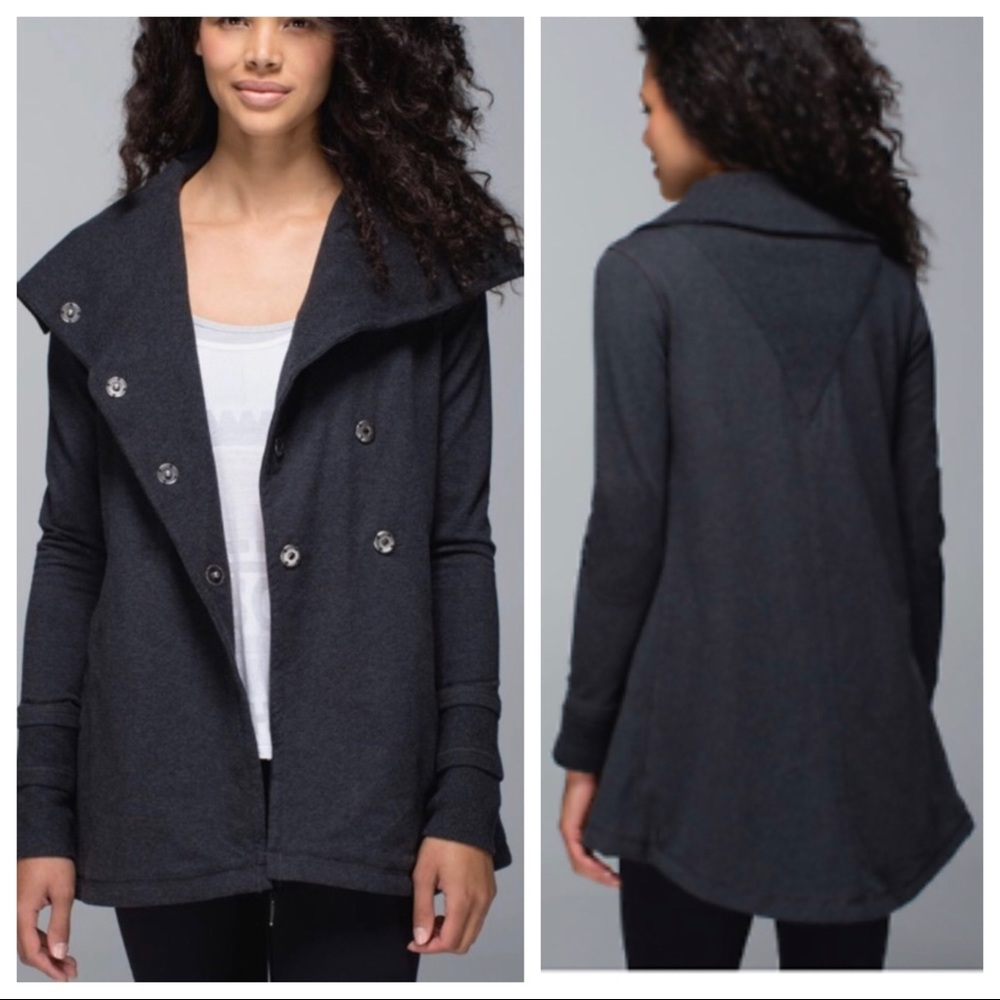 Lululemon Dk Gray Gratitude Wrap Jacket Coat